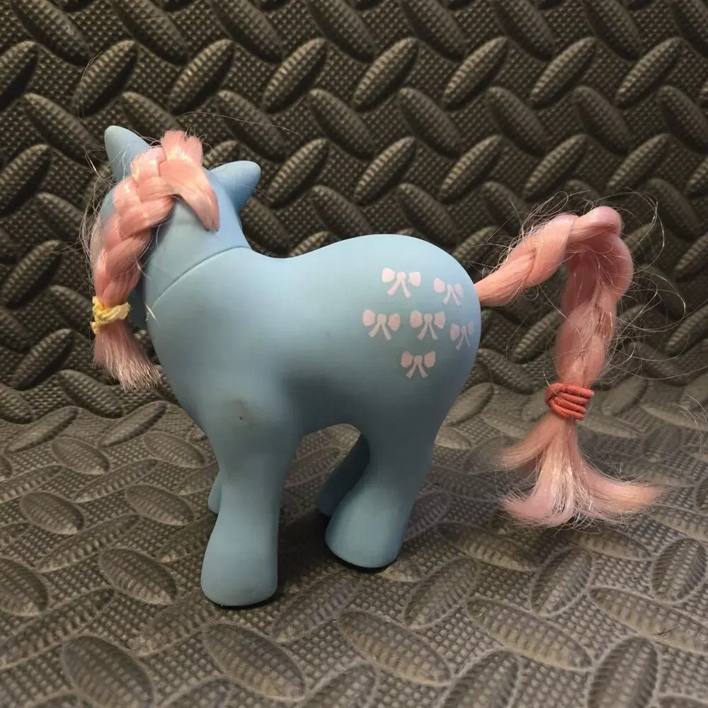 Vintage My Little Pony G1 Bow Tie Blue Pony Pink Hair Hasbro 1980s